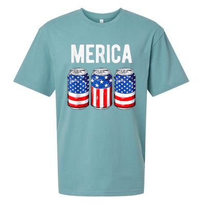 beer american flag 4th of july  merica usa drinking Sueded Cloud Jersey T-Shirt