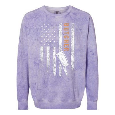 Butcher American Flag Design Colorblast Crewneck Sweatshirt