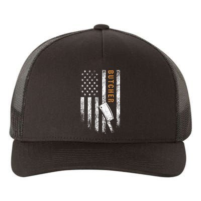 Butcher American Flag Design Yupoong Adult 5-Panel Trucker Hat