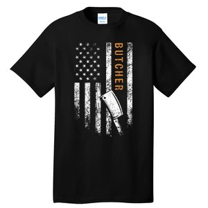 Butcher American Flag Design Tall T-Shirt