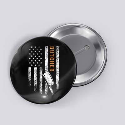 Butcher American Flag Design Button