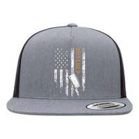 Butcher American Flag Design Flat Bill Trucker Hat