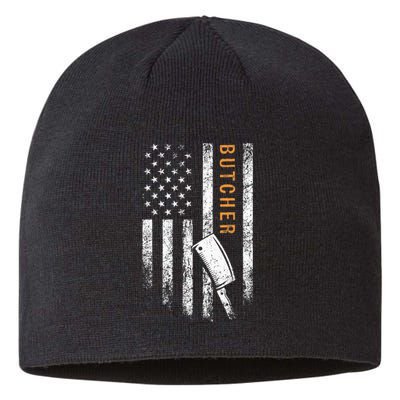 Butcher American Flag Design Sustainable Beanie