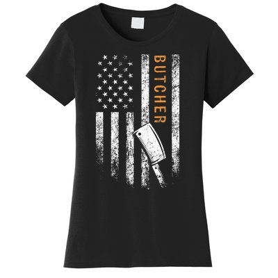 Butcher American Flag Design Women's T-Shirt