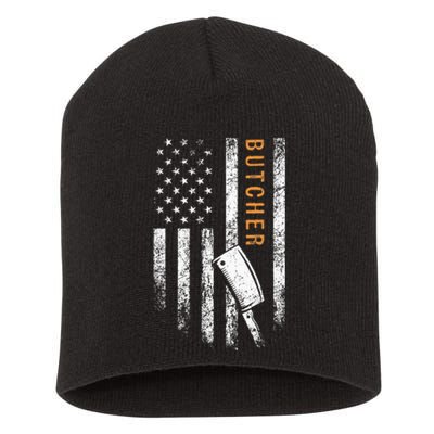 Butcher American Flag Design Short Acrylic Beanie