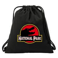 Bird And Florida Alligator Of Everglades National Park Drawstring Bag