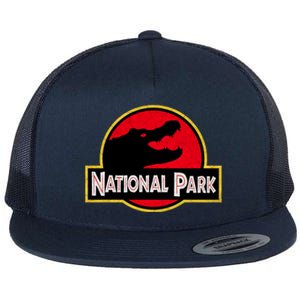 Bird And Florida Alligator Of Everglades National Park Flat Bill Trucker Hat