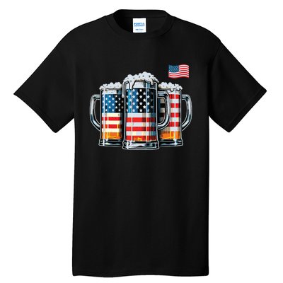 Beer American Flag Tall T-Shirt