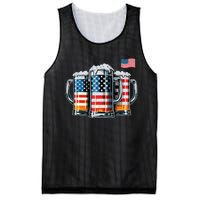 Beer American Flag Mesh Reversible Basketball Jersey Tank