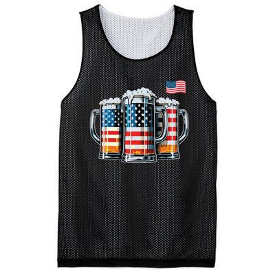 Beer American Flag Mesh Reversible Basketball Jersey Tank