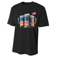 Beer American Flag Performance Sprint T-Shirt