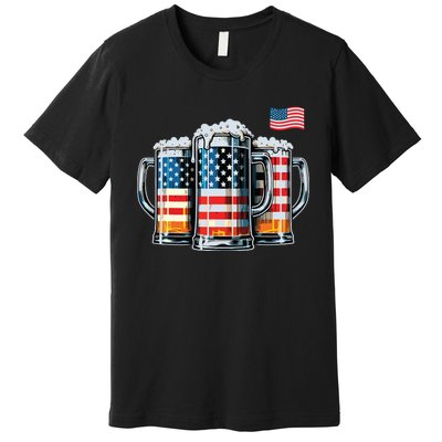 Beer American Flag Premium T-Shirt