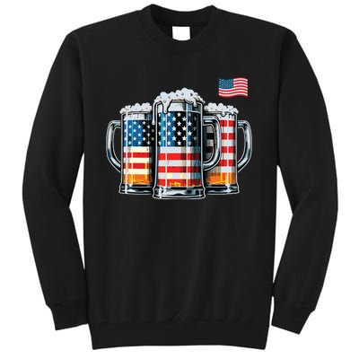 Beer American Flag Tall Sweatshirt