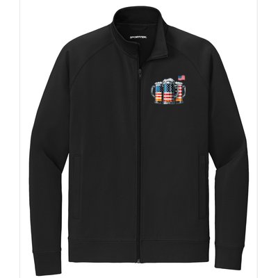 Beer American Flag Stretch Full-Zip Cadet Jacket