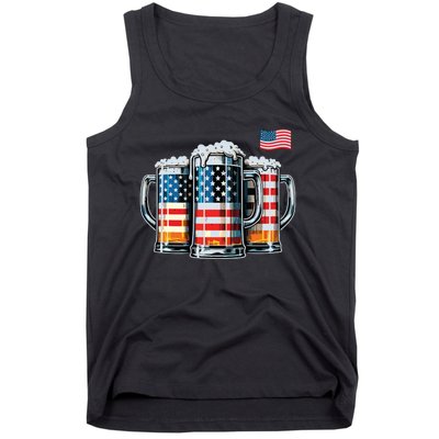 Beer American Flag Tank Top