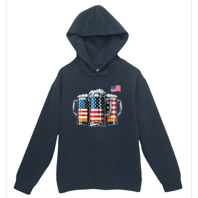 Beer American Flag Urban Pullover Hoodie