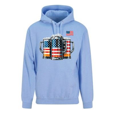 Beer American Flag Unisex Surf Hoodie