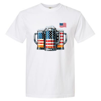 Beer American Flag Garment-Dyed Heavyweight T-Shirt