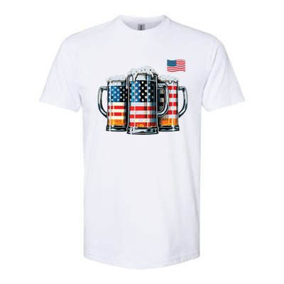 Beer American Flag Softstyle CVC T-Shirt