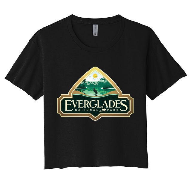 Bird And Florida Alligator Of Everglades National Park Crop Top