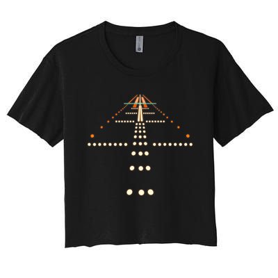 Best Airplane For Aviation Aviator Flight Pilot Women's Crop Top Tee