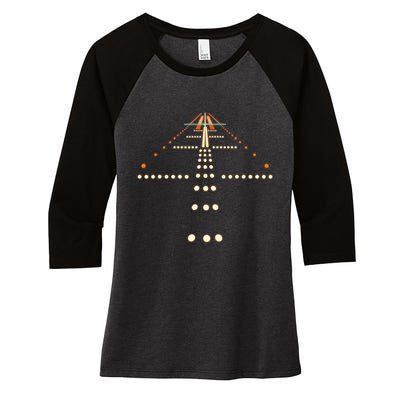 Best Airplane For Aviation Aviator Flight Pilot Women's Tri-Blend 3/4-Sleeve Raglan Shirt