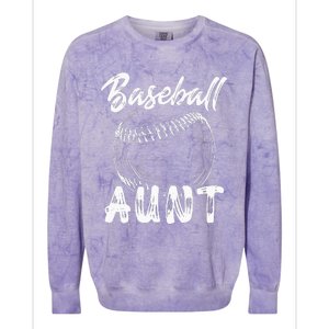 Baseball Aunt For Women Family Matching Players Team Auntie Colorblast Crewneck Sweatshirt