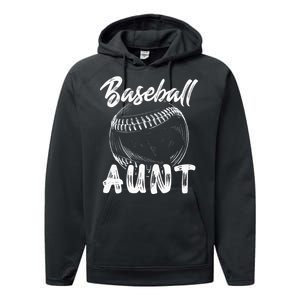 Baseball Aunt For Women Family Matching Players Team Auntie Performance Fleece Hoodie