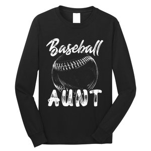 Baseball Aunt For Women Family Matching Players Team Auntie Long Sleeve Shirt