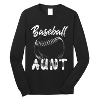 Baseball Aunt For Women Family Matching Players Team Auntie Long Sleeve Shirt