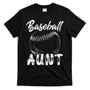 Baseball Aunt For Women Family Matching Players Team Auntie T-Shirt