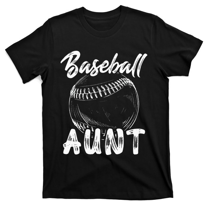 Baseball Aunt For Women Family Matching Players Team Auntie T-Shirt