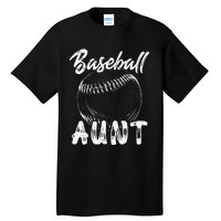 Baseball Aunt For Women Family Matching Players Team Auntie Tall T-Shirt