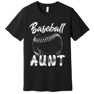 Baseball Aunt For Women Family Matching Players Team Auntie Premium T-Shirt