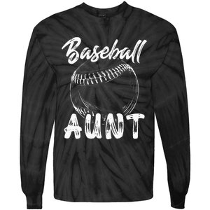 Baseball Aunt For Women Family Matching Players Team Auntie Tie-Dye Long Sleeve Shirt