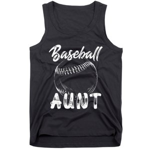 Baseball Aunt For Women Family Matching Players Team Auntie Tank Top