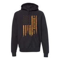 Beekeeping American Flag Honeycomb Honey Bees Beekeeper Premium Hoodie