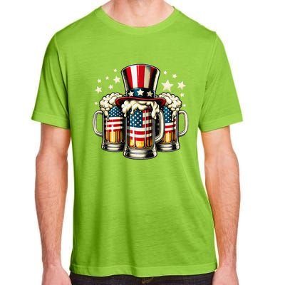 Beer American Flag Usa 4th Of July Party Drinking Gift Adult ChromaSoft Performance T-Shirt