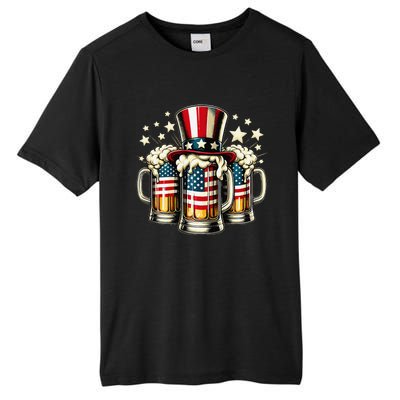 Beer American Flag Usa 4th Of July Party Drinking Gift Tall Fusion ChromaSoft Performance T-Shirt