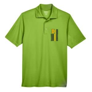 Bitcoin American Flag Crypto Men's Origin Performance Pique Polo