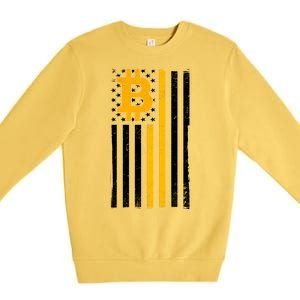 Bitcoin American Flag Crypto Premium Crewneck Sweatshirt