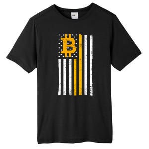 Bitcoin American Flag Crypto Tall Fusion ChromaSoft Performance T-Shirt