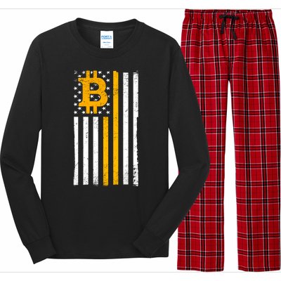 Bitcoin American Flag Crypto Long Sleeve Pajama Set