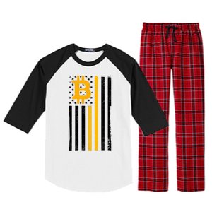 Bitcoin American Flag Crypto Raglan Sleeve Pajama Set