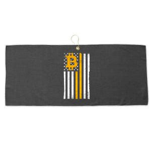 Bitcoin American Flag Crypto Large Microfiber Waffle Golf Towel