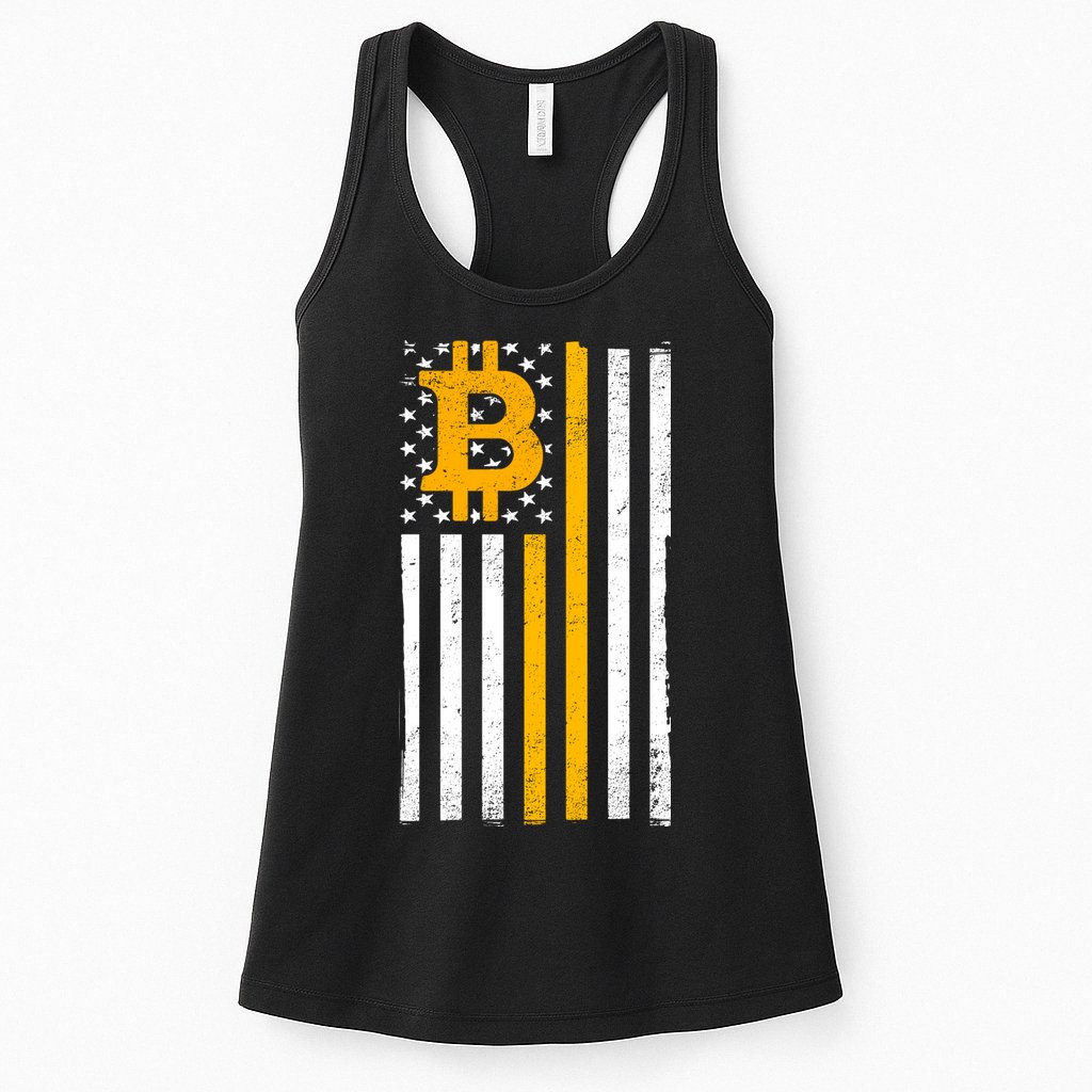 Bitcoin American Flag Crypto Womens Tank Top