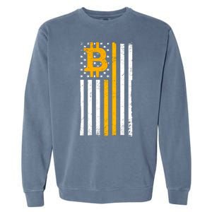 Bitcoin American Flag Crypto Garment-Dyed Sweatshirt