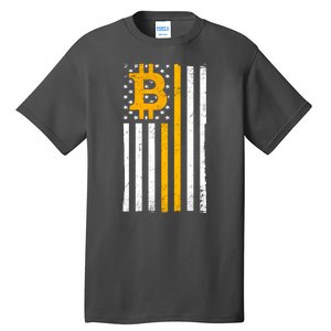 Bitcoin American Flag Crypto Tall T-Shirt