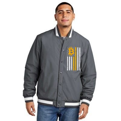 Bitcoin American Flag Crypto Insulated Varsity Jacket