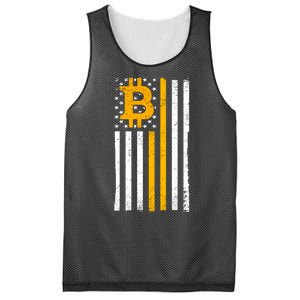 Bitcoin American Flag Crypto Mesh Reversible Basketball Jersey Tank